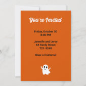 Moderne Orange Halloween-Party Ghost Einladung (Rückseite)