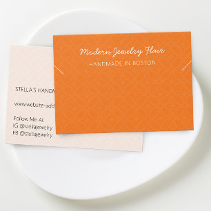 Moderne orange Halsketten-Armband-Displaykarte