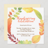 Moderne Orange Herbstlaub Erntedank Einladung (Vorne/Hinten)