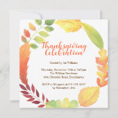 Moderne Orange Herbstlaub Erntedank Einladung (Vorderseite)