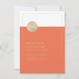 Moderne Orange Hochzeitskarte Einladung