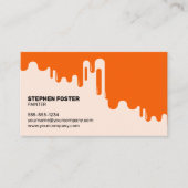 Moderne Orange House Painter Contractor Paint Trop Visitenkarte (Vorderseite)