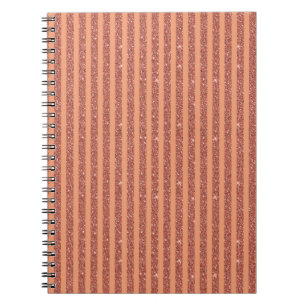 Moderne Orange Mango Glitter Streifen im senkrecht Notizblock