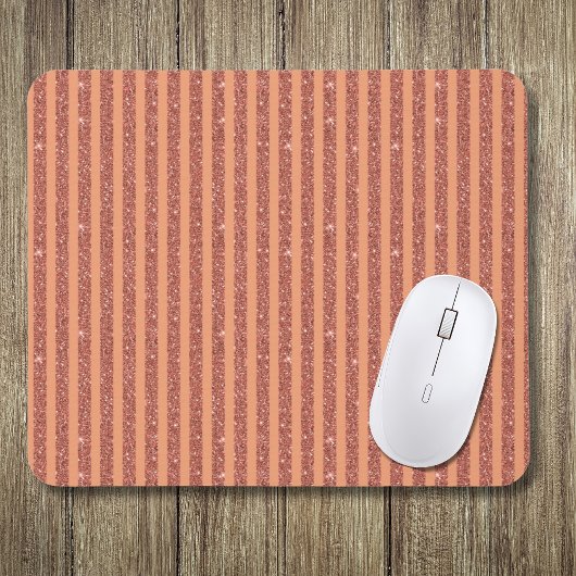 Moderne Orange Mango Glitter Style Vertikale Strei Mousepad
