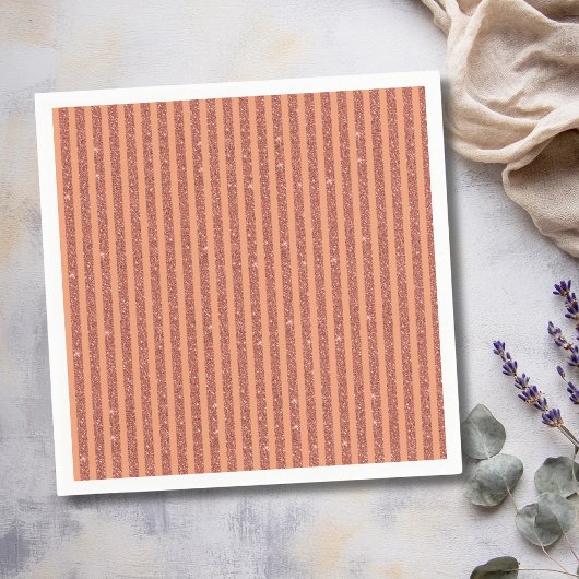 Moderne Orange Mango Glitter Style Vertikale Strei Serviette