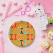 Moderne Orange-Musterpapier-Teller aus dem Mittela Pappteller (Party)