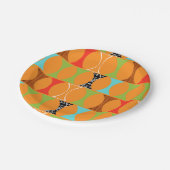 Moderne Orange-Musterpapier-Teller aus dem Mittela Pappteller (Schrägansicht)