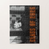 Moderne Orange Neon Class 2025 Abschluss Foto Puzzle (Vertikal)