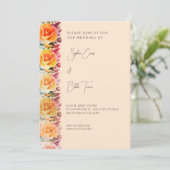 Moderne Orange Ombre Rose Cream Wedding Einladung (Stehend Vorderseite)
