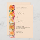 Moderne Orange Ombre Rose Cream Wedding Einladung (Vorne/Hinten)