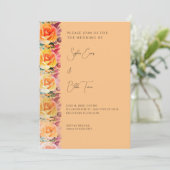 Moderne Orange Ombre Rose Orange Wedding Einladung (Stehend Vorderseite)