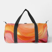 Moderne Orange Pink und Gold Abstrakt Luxus- Duffle Bag (Vorderseite)