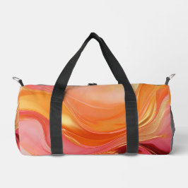 Moderne Orange Pink und Gold Abstrakt Luxus- Duffle Bag