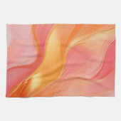 Moderne Orange Pink und Gold Abstrakt Luxus- Geschirrtuch (Horizontal)