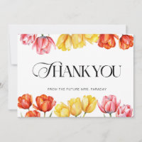 Moderne orange-pinke Tulpen Floral Brautparty