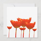Moderne Orange Poppies Hochzeitseinladung Einladung (Rückseite)