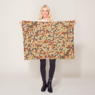 Moderne orange Punkte Fleecedecke
