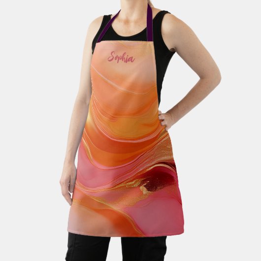 Moderne Orange-, Rosa- und Gold- Schürze (InSitu)