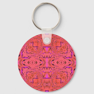 Moderne orange rosa vibrierende NeonPop-Farben Schlüsselanhänger