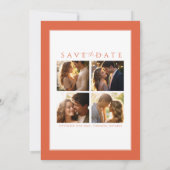 Moderne Orange Save the Date Hochzeitseinladung Einladung (Rückseite)
