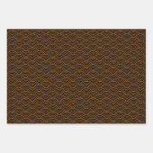 Moderne Orange Schwarz-weiß Geometric Japans Wave Geschenkpapier Set (Vorderseite 2)