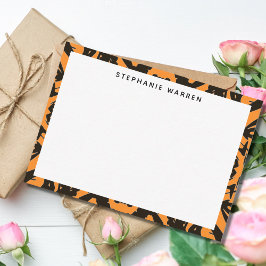 Moderne orange schwarze Dekorationsgrenze Mitteilungskarte