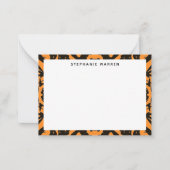 Moderne orange schwarze Dekorationsgrenze Mitteilungskarte (Vorderseite)