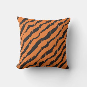 Moderne orange-schwarze Tigerstreifen-Abstrakte Ge Kissen