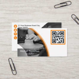 Moderne Orange Sculptor Business Card Visitenkarte
