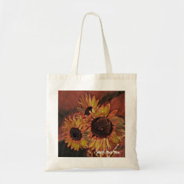 Moderne orange Sonnenblumen Art Muttertag Tragetasche
