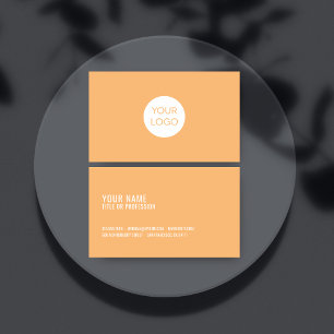 Moderne Orange Square Business Card mit Logo Visitenkarte