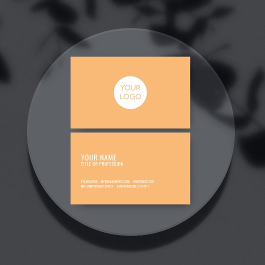 Moderne Orange Square Business Card mit Logo | Visitenkarte
