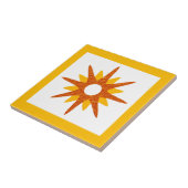 Moderne orange Sternexplosion des Mittelalters Fliese (Seite)