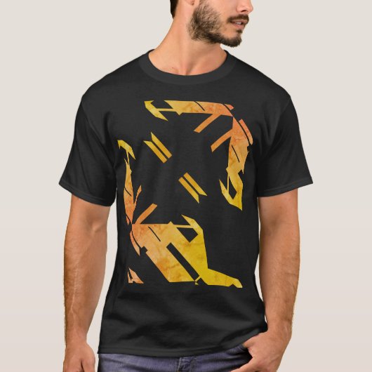 Moderne Orange Südwestkunst Abstrakt aussehen T-Shirt (Vorderseite)