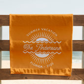 Moderne Orange Sunny Summer Family Kreuzfahrt Urla Strandtuch