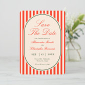 Moderne Orange Sunset-QR-Code-Italienische Hochzei Save The Date (Stehend Vorderseite)