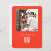 Moderne Orange Sunset-QR-Code-Italienische Hochzei Save The Date (Rückseite)