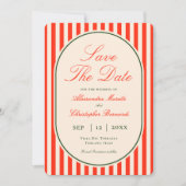 Moderne Orange Sunset-QR-Code-Italienische Hochzei Save The Date (Vorderseite)