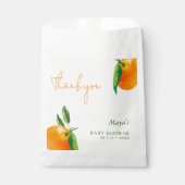 Moderne Orange Süsse Citrus Baby Dusche Vielen Dan Geschenktütchen (Vorderseite)
