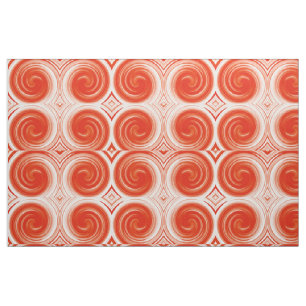 Moderne Orange Swirl Abstrakte Kunst Stoff