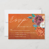 Moderne, orange Terrakotta-Hochzeit im Herbst RSVP Karte (Vorderseite)
