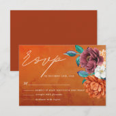 Moderne, orange Terrakotta-Hochzeit im Herbst RSVP Karte (Vorne/Hinten)