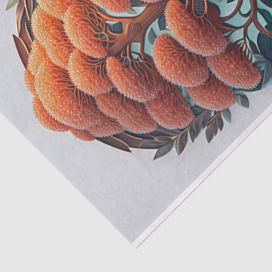 Moderne Orange Tree Illustration Seidenpapier (Ausschnitt)