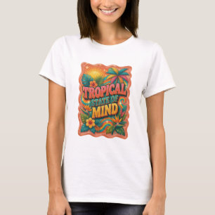 Moderne Orange TROPISCHER GEISTESZUSTAND Slogan T- T-Shirt