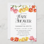 Moderne Orange Tulips Blumendusche Einladung (Vorderseite)