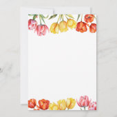 Moderne Orange Tulips Blumendusche Einladung (Rückseite)