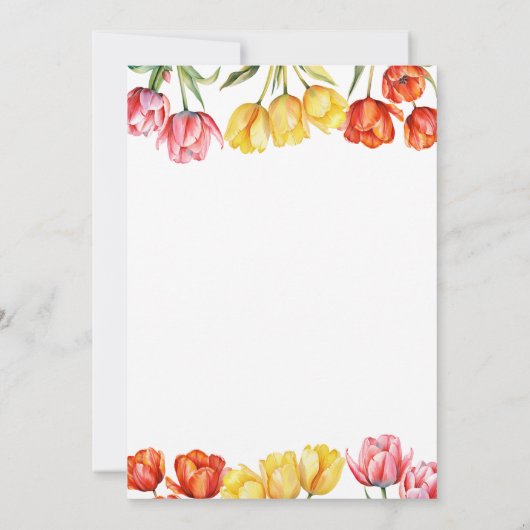 Moderne Orange Tulips Blumendusche Einladung (Rückseite)