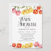 Moderne Orange Tulips Blumendusche Einladung (Vorderseite)