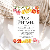 Moderne Orange Tulips Blumendusche Einladung