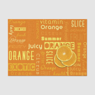 Moderne orange Typografie-Frucht-Scheibe Seidenpapier
